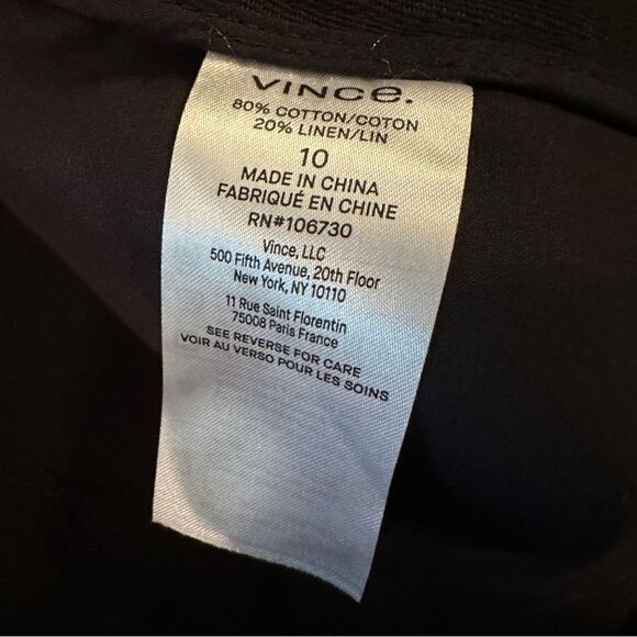 Vince Tie Front Wide Leg Crop Cotton Linen Trouser - Picture 5 of 7